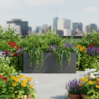 Pot de fleurs extérieur en acier laminé à froid, design nordique moderne, écologique, à large ouverture, avec trou de drainage et revêtement en poudre