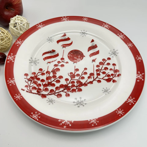 Assiettes <span class=keywords><strong>de</strong></span> <span class=keywords><strong>Noël</strong></span> Dîner décoratif Plats <span class=keywords><strong>de</strong></span> <span class=keywords><strong>Noël</strong></span> en céramique <span class=keywords><strong>Vaisselle</strong></span> Assiette en <span class=keywords><strong>porcelaine</strong></span> <span class=keywords><strong>de</strong></span> 10 pouces Plats - Product Image 3