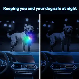 LovePaw lampu leher anjing kecil dan ringan, lampu LED keselamatan kerah anjing liontin anjing untuk berjalan malam
