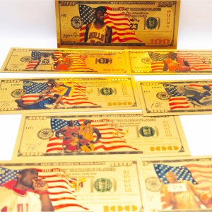 Billets de banque commémoratifs Kobe et <span class=keywords><strong>Jordan</strong></span> de 100 dollars en feuille d'or avec logo et design personnalisés - Product Image 6