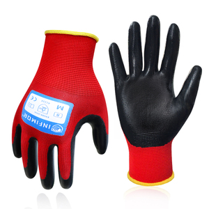 XINGYU fábrica al por mayor de alta calidad de calibre 13 guantes de nitrilo negro de poliéster impermeable antideslizante trabajo seguridad guantes de nitrilo - Product Image 4
