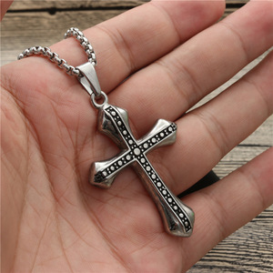 <b>Cross</b> Pendant Necklace Stainless Steel Unisex Gift Jewelry Fashion Trendy Design - Product Image 2