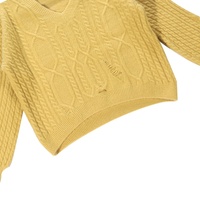 Pull en tricot jacquard vintage à col en V pour femme, couleur unie, effet vieilli, en fibre de polyester, coupe ajustée, style couple, collection printemps