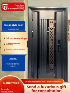 盗難防止304ステンレス鋼韓国式高級住宅用指紋認証玄関ドア - Product Image 5