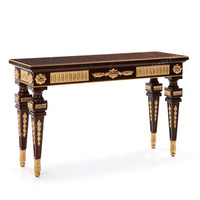 Table console en bois sculptée à la main de style classique de luxe avec miroir élégant meubles de salon royaux élégants