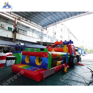 Lilytoys nuevo diseño coche Tema 5K inflables pequeño Mega Run rebote obstáculo inflable carrera de obstáculos para niños - Product Image 1