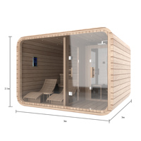 Conteneur extérieur mobile bain à vapeur tourbillon préfabriqué grande capsule sauna maison chine cube infrarouge pour jardin