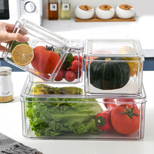 Hộp Sắp Xếp Đựng Đồ Bằng Nhựa <span class=keywords><strong>Acrylic</strong></span> Trong Suốt Có Thể Xếp Chồng Lên Nhau Cho Tủ Lạnh Nhà Bếp Bộ Hộp Đựng Thức Ăn Tủ Lạnh Kín Khí - Product Image 2