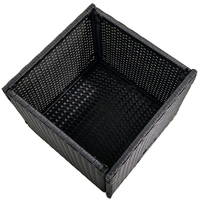 Boîte de rangement carrée en PE tressé pour tuyau d'arrosage, étanche, pour extérieur, avec trou de drainage