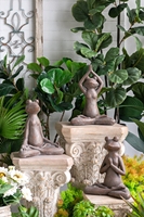 29,2x16,5x38,1 cm Frosch-Gartendekoration Braune Magnesium-Yoga-Froschfigur in Namaste-Posen mit Goldakzenten