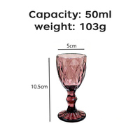 Verre à shot de style vintage de 50 ml, gobelet en verre sans plomb à motif vert, verres à whisky, à vin et à eau