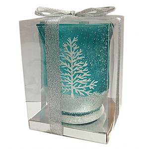 WIND LIGHT SNOWY TREE Glass <b>Candle</b> <b>Holders</b> <b>Lanterns</b> <b>Candle</b> <b>Jars</b> - Product Image 2