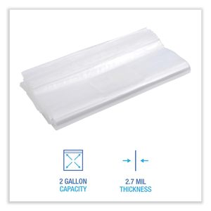Boardwalk BWK2GALFZRBAG 13 pouces. X 15 In. 2 gallons. 2,7 millions Sacs de conservation alimentaire transparents refermables 100/boîte - Product Image 6