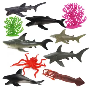 مجموعة ألعاب البحر والحيوانات البلاستيكية 11 قطعة للبيع بالجملة مجموعة ألعاب القرش التعليمية للأطفال