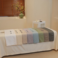 Housse de table de massage extra douce gris foncé avec trou pour le visage pour table de soin SPA