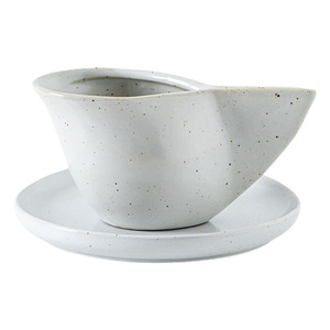 Ensemble tasse à espresso et soucoupe en grès couleur unie Morandi, assiette à collation pour restaurant et café - Product Image 5