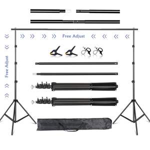 DB Telescopic Metal Background <b>Stand</b> 2.6x3M Adjustable Photo Video Studio <b>Backdrop</b> <b>with</b> Carry Bag - Product Image 1