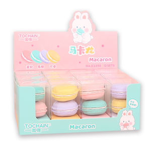 24 buah/<span class=keywords><strong>lot</strong></span> Kawaii Macaroon penghapus lucu menulis gambar pensil karet penghapus alat tulis anak hadiah perlengkapan kantor sekolah - Product Image 1