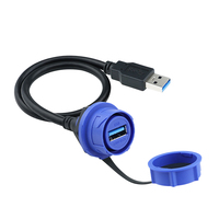 Conector USB 3.0 de Montaje en Panel M21, Impermeable IP67, Enchufe Industrial de Aviación con Bloqueo de Tuerca, Cable Personalizado de 0.1-4m