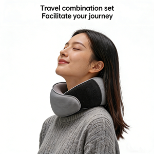 Almohada de Viaje Moderna en Forma de U de Espuma Viscoelástica para Dormir en Aviones Sin Cansancio en el Cuello, con Soporte para el Cuello, Portátil - Product Image 4