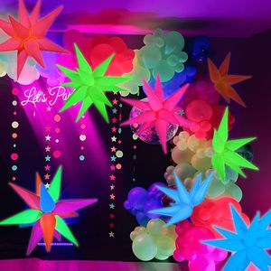 Kit de ballons étoiles fluorescents écologiques pour fêtes de Noël, arches/guirlandes néon en feuille d'aluminium pour anniversaires - Product Image 5