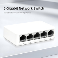 Tshield ZX-G1005S Switch Gigabit No Administrado de 5 Puertos 10/100/1000Mbps 10Gbps de Escritorio Plug&Play Certificado CE RoHS FCC para Hogar/Oficina