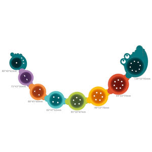 Juguetes de Baño para Bebés, Vasos Apilables con Forma de Cocodrilo, Juego de Apilamiento para Niños, Juguete Educativo Temprano - Product Image 2