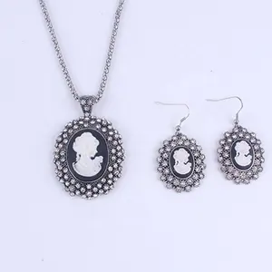 Conjunto de joias personalizado, jogo de joias clássico de metal indiano, moderno, retrô, pingente, colar, para mulheres