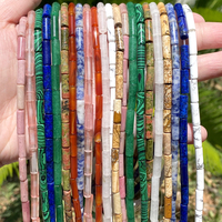 4x13mm pierre naturelle colorée sédiments de mer jaspes perles longues perles cylindriques pour la fabrication de bijoux bracelet à bricoler soi-même accessoires 15''