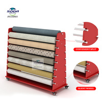 Présentoirs mobiles et ajustables pour rouleaux de moquette, personnalisables, modernes, détachables, pour matériaux de construction, vente en gros