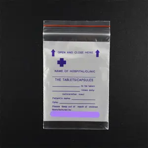 Capsule Packaging Custom Disposable Best Quality Water Proof LDPE Clear Pills Dispensing Small Plastic Medicine Ziplock Pill Bag