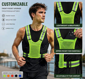 Gilet esterno in esecuzione per telefono con cinture riflettenti ad alta visibilità <span class=keywords><strong>abbigliamento</strong></span> di sicurezza elastico - Product Image 3