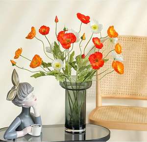 Flor de Amapola Artificial de Tacto Real al por Mayor de Fábrica para Decoración de Hogar, Bodas y Fiestas, Arreglos Florales - Product Image 3