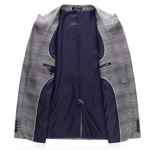 Trajes de Hombre de 3 Piezas, Traje a Cuadros con <span class=keywords><strong>Chaqueta</strong></span> de un Botón, <span class=keywords><strong>Vestido</strong></span> Formal para <span class=keywords><strong>Fiesta</strong></span>, Baile de Graduación, Trajes Casuales de Esmoquin - Product Image 4