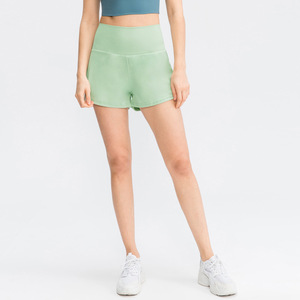 Logo personnalisé Doux Plusieurs Couleurs D'été Nuage Sensation Taille Haute Shorts <span class=keywords><strong>De</strong></span> Sport Fitness Yoga Tennis Wear Shorts Avec Poches - Product Image 4