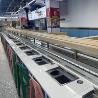 Sistem Kereta Sushi Kaiten Otomatis Penuh dengan Sabuk Konveyor Anti-Bakteri dari Baja Tahan Karat untuk Penggunaan Restoran