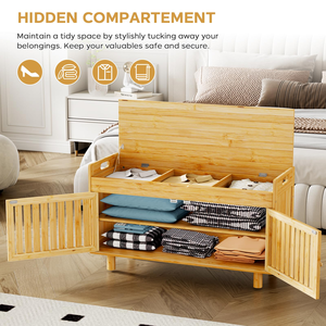 Home Bamboo <b>Shoe</b> Cabinet Door <b>Storage</b> Bench Wooden <b>Shoe</b> Racks Stands Multi-Layer Simple <b>Shoe</b> Rack for Home - Product Image 4