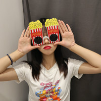 Pas cher en gros drôle fou anniversaire/noël mode nouveau pop-corn conception femmes enfants lunettes de soleil fête 2024