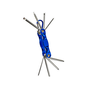 Set di 8 <span class=keywords><strong>Chiavi</strong></span> Pieghevoli Multibit Portatili Fai-da-te in Acciaio al Cromo Vanadio con Manico in Lega di Alluminio, Finitura Opaca, Garanzia 3 Anni - Product Image 1