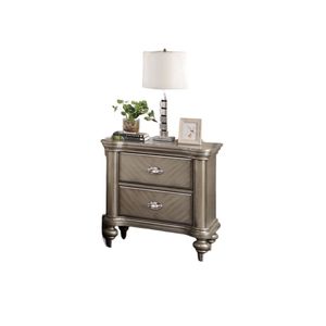 Table de chevet classique de luxe DB, finition argent antique/champagne, 1 pièce, avec espace de rangement, meubles de chambre à coucher - Product Image 5