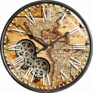 Hiện đại tối giản 60cm công nghiệp kim loại đồng hồ treo tường mặt duy nhất trừu tượng kim hiển thị di chuyển bánh răng cho trang trí nội thất khách - Product Image 1