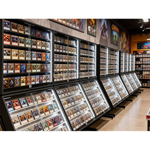 Étui moderne en acrylique pour cartes de collection, cadre métallique, vitrine pour cartes de baseball, éclairage LED, présentoir pour cartes de sport - Product Image 1