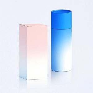 Boîte en carton rigide mini 15 ml, forme tubulaire arrondie, avec fenêtre de visualisation, pelliculage mat, gaufrage, biodégradable, fermeture magnétique - Product Image 1