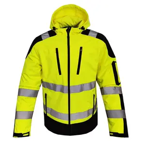 2022 OEM design EN2047 safety workwear men's winter windbreaker jackets men hoodie jacket mens softshell jacket