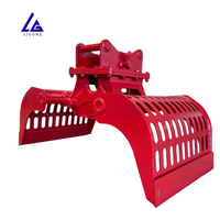 Grappin de tri fixe pour excavatrice, conforme CE, hydraulique, à grande capacité, avec dents durables pour le tri des gros déchets de construction