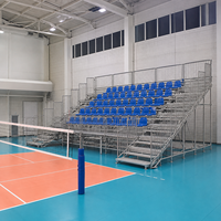 Sièges de tribune pliables légers en alliage de fer et d'aluminium avec coussin confortable et roulettes pour événements en extérieur/intérieur