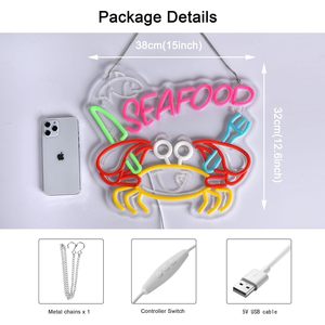 Seafood Letreros Neon LED indoor hanging ambient light shop <b>sign</b> wall decoration light entrance indicator light luminous <b>sign</b> - Product Image 3