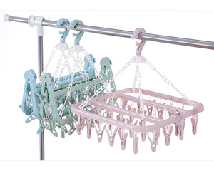 32-Clip gấp Multi-Clip nhựa hộ gia đình khô giá Windproof thiết kế cho trẻ em người lớn 'Quần áo bao gồm cả vớ em bé - Product Image 1