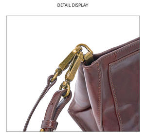 Bolso de Hombro de Cuero Genuino de Diseño Moderno, Bolso Cruzado Diagonal Casual Minimalista de Lujo Retro para Mujer - Product Image 3