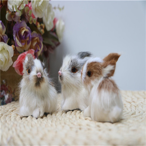 ตุ๊กตาสัตว์ทำจากขนสัตว์สมจริง,ตุ๊กตาสัตว์อุปกรณ์ตกแต่งวันคริสต์มาสอื่นๆกระต่ายขนาดเล็ก - Product Image 2